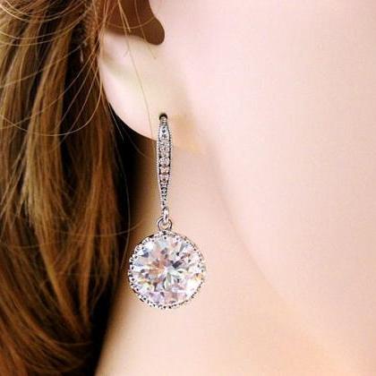 Cubic Zirconia Earrings Crystal Drop Earrings..