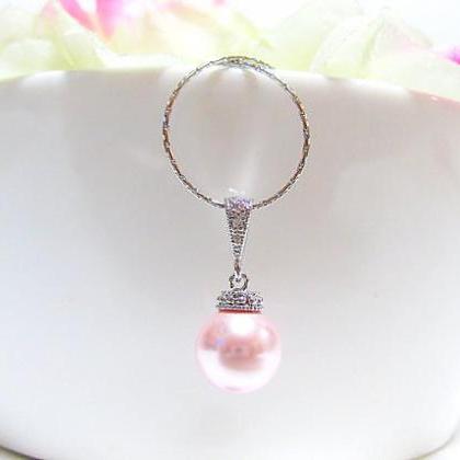Blush Pink Earrings Wedding Pearl Jewelry..