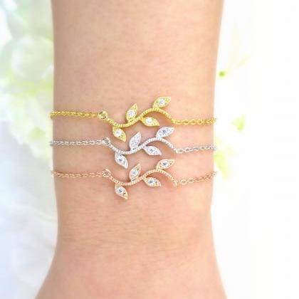 Bridal Vine Bracelet, Delicate Leafy Bracelet,..