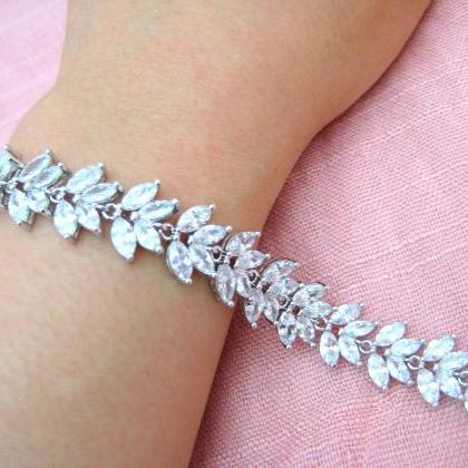 Wedding Bracelet Bridal Bracelet Crystal Clear..