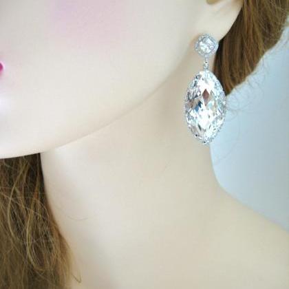 Swarovski Crystal Teardrop Earrings..