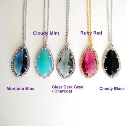 Cloudy Charcoal Teardrop Necklace Cloudy Black..