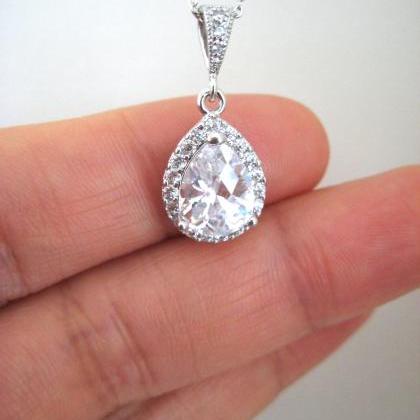 Bridal Crystal Earrings Wedding Jewelry Cubic..