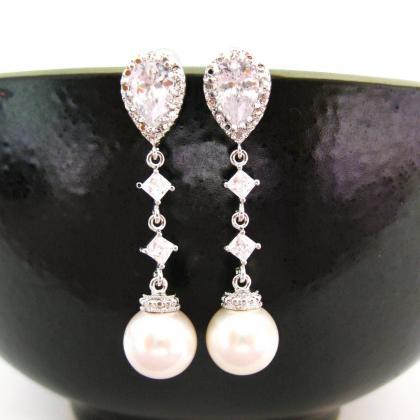 Bridal Pearl Earrings Wedding Jewelry Bridesmaid..