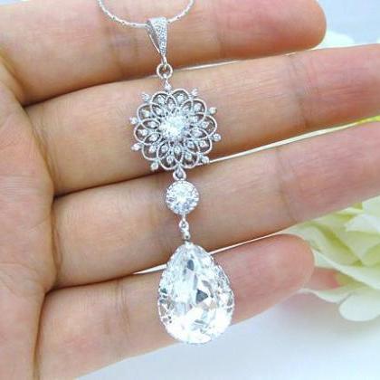 Bridal Crystal Necklace Swarovski Crystal..