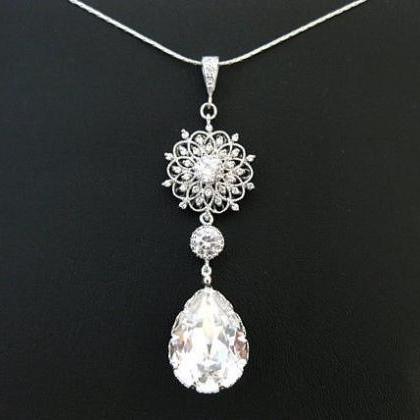 Bridal Crystal Necklace Swarovski Crystal..