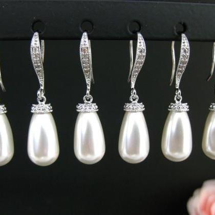 Bridal Pearl Earrings Teardrop Pearl Earrings..
