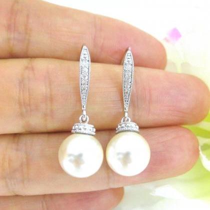 Bridal Pearl Earrings & Necklace Gift..