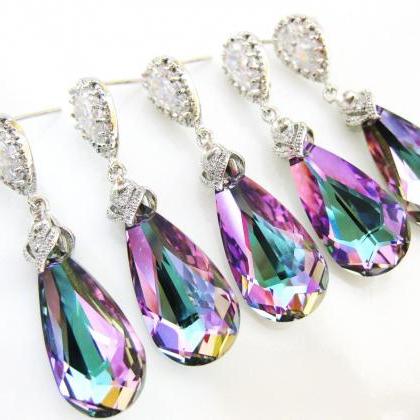 Swarovski Crystal Vitrail Light Teardrop Earrings..