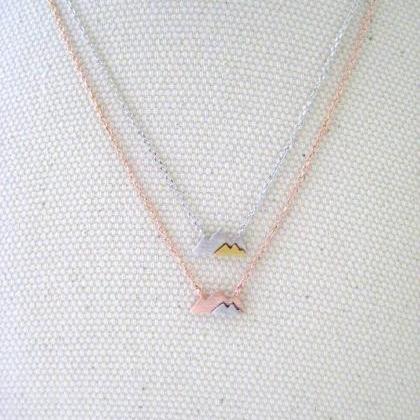 Mountain Pendant Necklace, Tiny Minimalist..