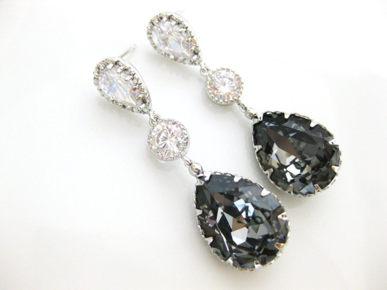 Swarovski crystal best sale teardrop earrings
