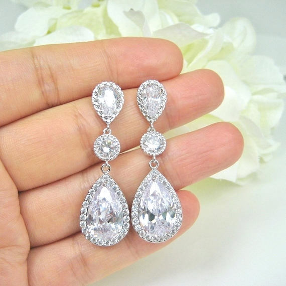 High Quality CZ AAA Zircon Bridal Earrings Cubic Zirconia Wedding Earring For Brides Accessories Women Birthday Gifts Jewelry